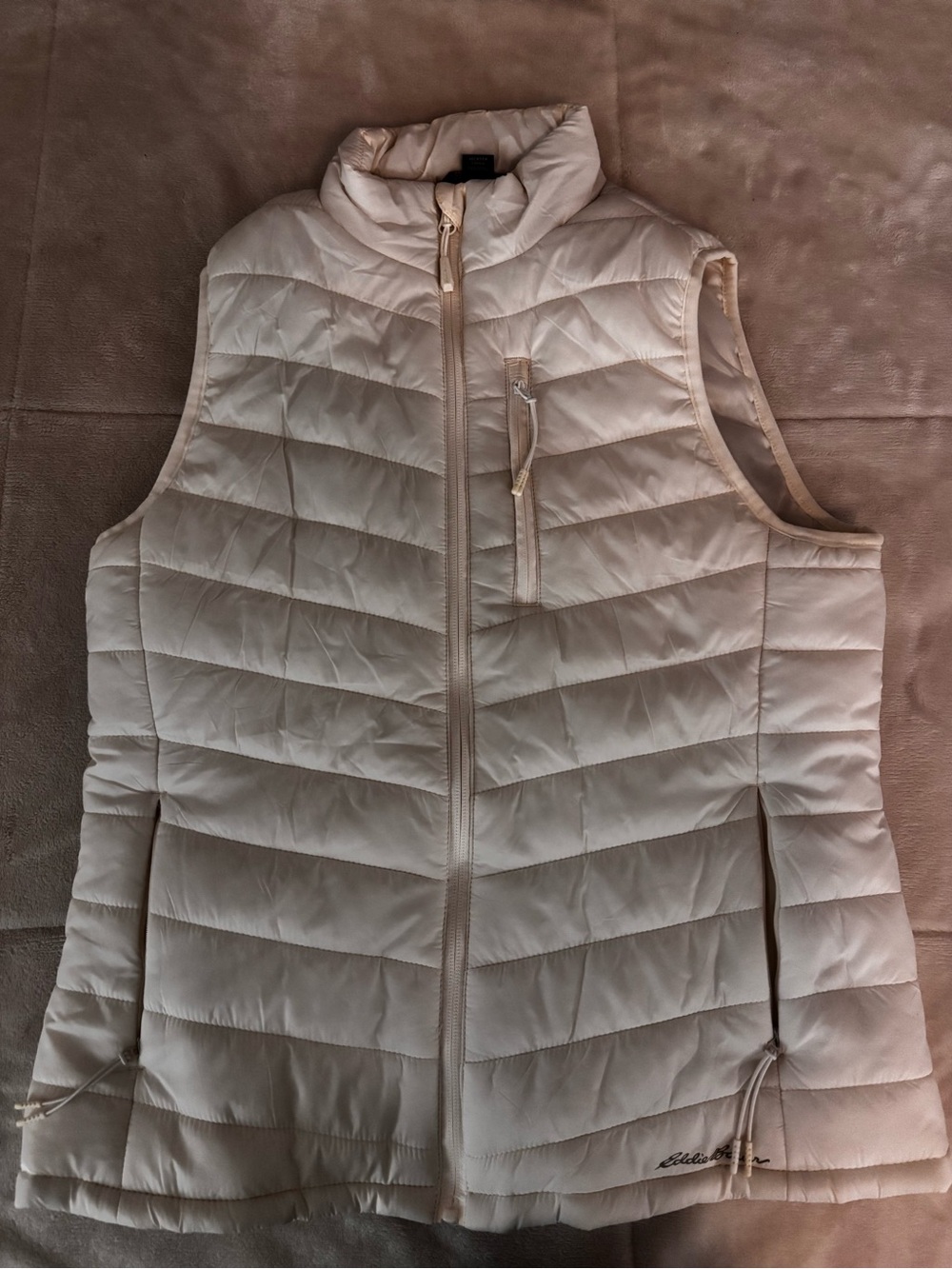 Eddie Bauer Light Cream Quilted Packable Vest